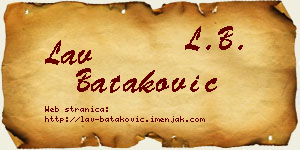 Lav Bataković vizit kartica